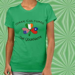 T-shirt Personnalisez Taïwan Chine Irlande États-Unis Trèf