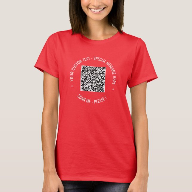 T-shirt Personnalisez votre QR Code Scan Info Texte T-shir (Devant)