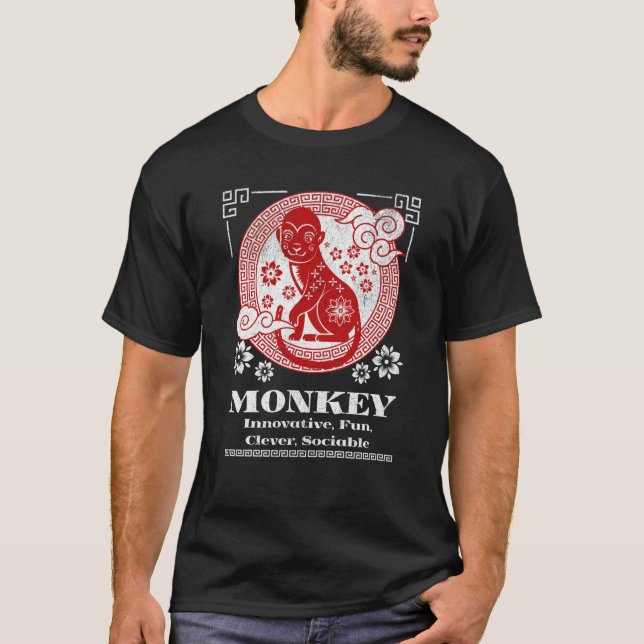 T-shirt Personnalité chinoise du singe Zodiaque (Devant)