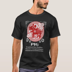 T-shirt Personnalité chinoise Zodiac Pig