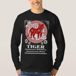 T-shirt Personnalité du Tigre du Zodiaque Chinois