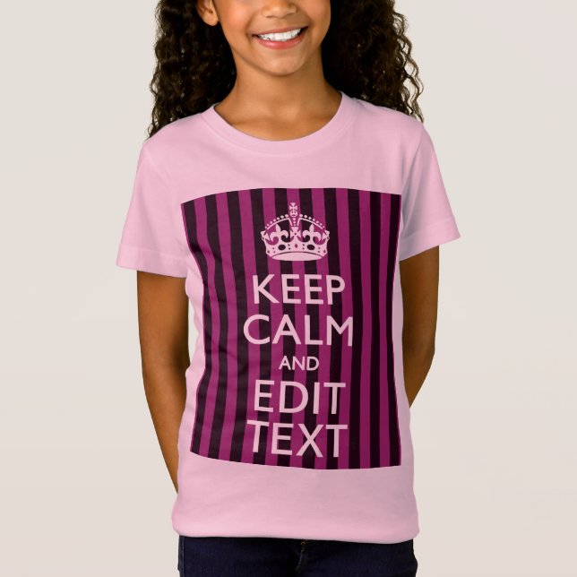 T-Shirt Personnalized KEEP CALM and Your Text on Pink (Devant)