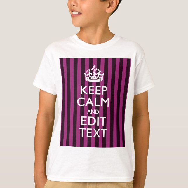 T-shirt Personnalized KEEP CALM and Your Text on Pink (Devant)