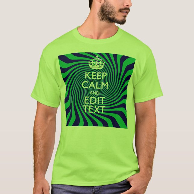 T-shirt Personnalized Keep Calm Blue and Green with a Twis (Devant)