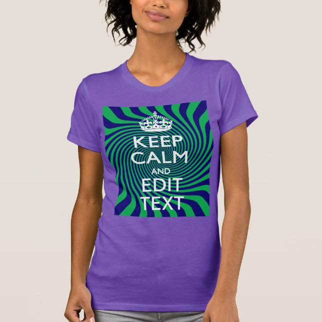 T-shirt Personnalized Keep Calm Blue and Green with a Twis (Devant)