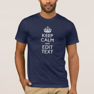 T-shirt Personnalized KEEP CALM Your Text on Black Stripes