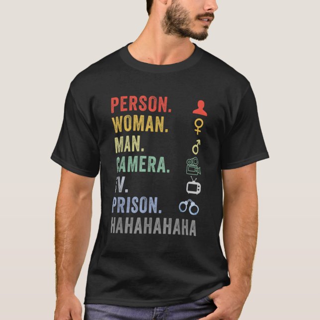 T-shirt Personne Camera Tv Prison Hahaha (Devant)