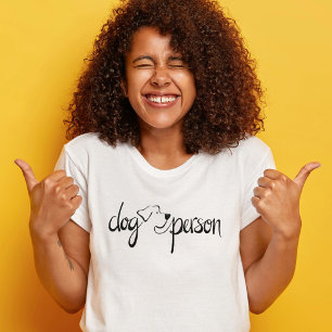 T-shirt Personne Chien Écriture Manuscrite Moderne Femmes
