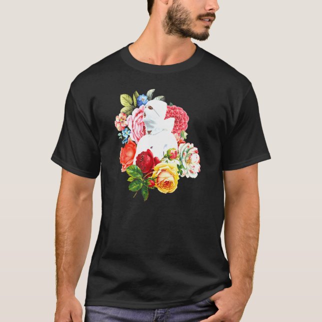 T-shirt Personne cool en Balaclava avec fleurs (Devant)