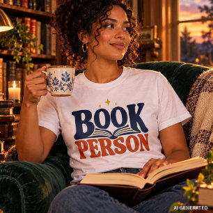 T-shirt Personne de livre Typographie Rétro Lecteur