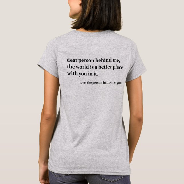T-shirt Personne Derrière Moi, Impression Dos de Chemise,  (Dos)