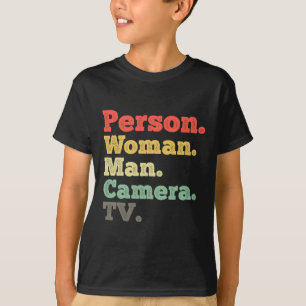 T-shirt Personne Femme Homme Appareil Photo Télévision Rét