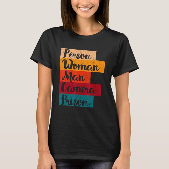 T-shirt Personne Femme Homme Caméra Prison (Devant)