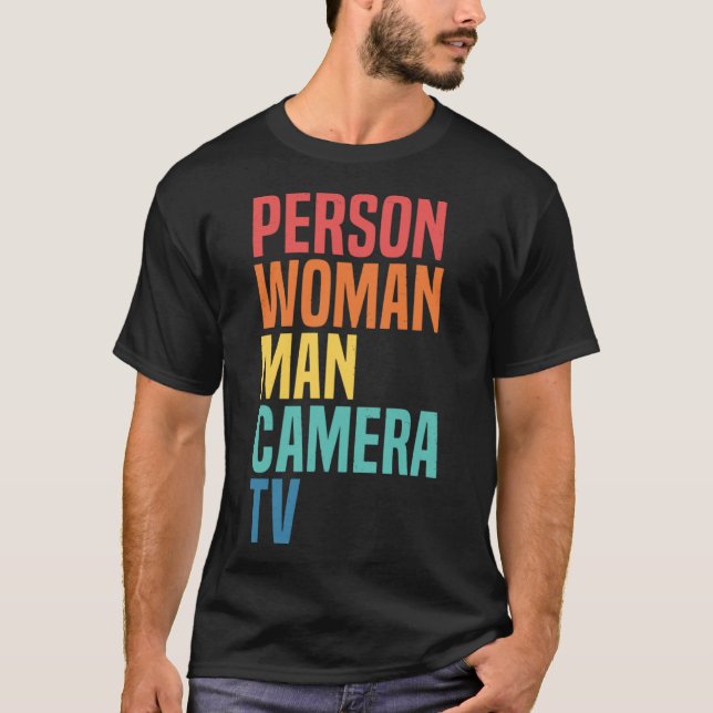 T-shirt Personne Femme Homme Caméra TV Cognitive Test Mème (Devant)