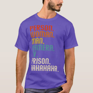 T-shirt Personne Femme Homme Caméra Tv Prison Hahahaha Ret