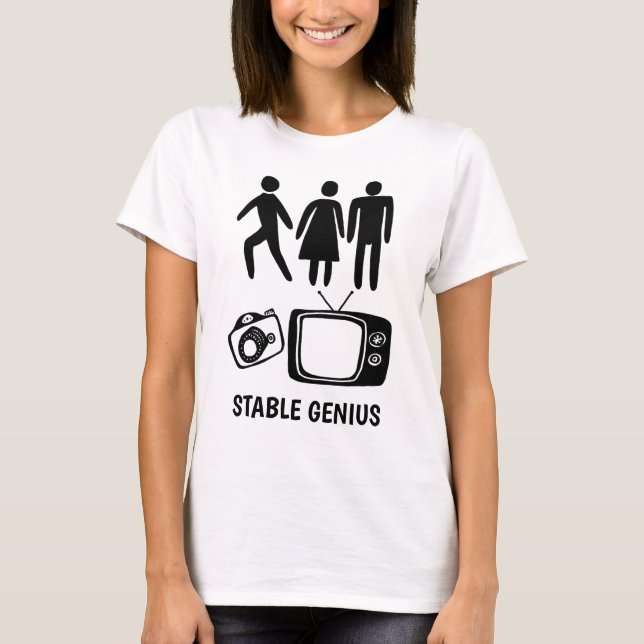 T-shirt Personne Femme Homme Caméra TV STABLE GENIUS (Devant)