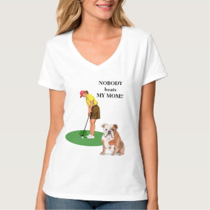 T-shirt Personne ne bat ma mère Chien Golf