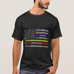 T-shirt Personne ne combat seul drapeau américain Service 