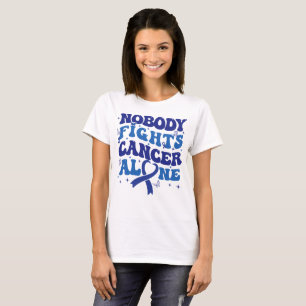 T-shirt Personne ne combat seul le cancer Colon Sensibilis