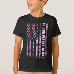 T-shirt Personne ne combat seul le drapeau américain cance