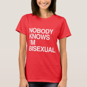 T-shirt PERSONNE NE SAIT QUE JE SUIS BISEXUAL - BLANC -.pn
