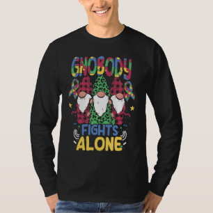 T-shirt Personne ne se bat seul Gnome autiste soutient l'a