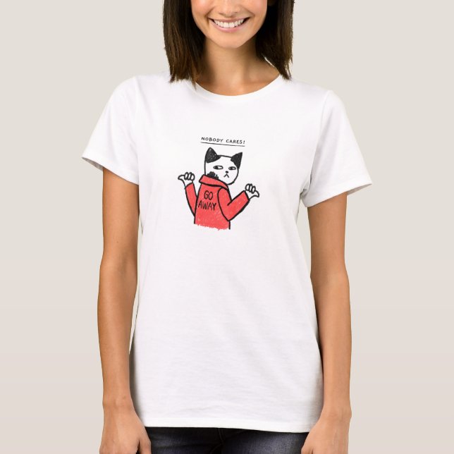 T-shirt Personne Ne S'En Soucie ! Partir du mème des chats (Devant)