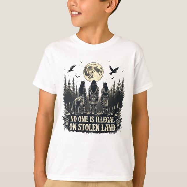 T-shirt Personne N'Est Illégal Sur Les Terres Volées Améri (Devant)