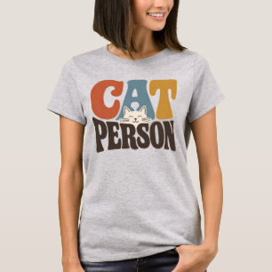 T-shirt Personne qui aime les chats Rétro Typographie Amat