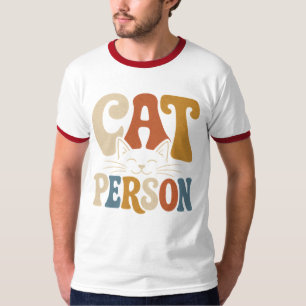 T-shirt Personne Rétro Chats Typographie Amateur de Chats