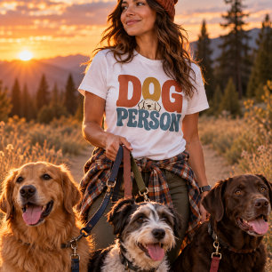 T-shirt Personne Rétro Chien Typographie Amateur de Chien