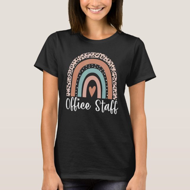 T-shirt Personnel de bureau Rainbow Leopard Admin Assistan (Devant)