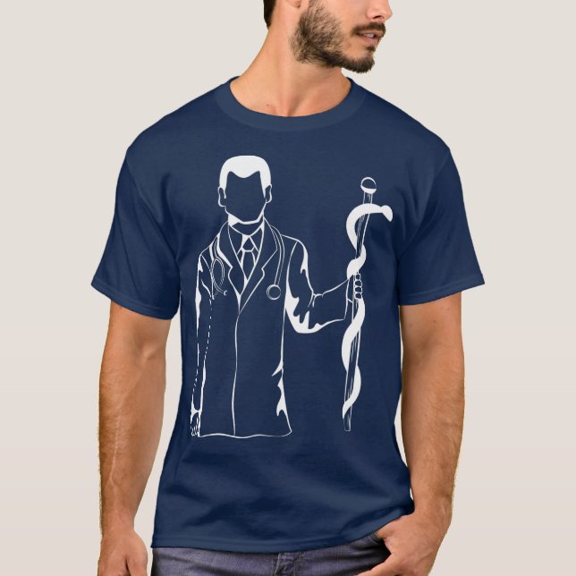 T-shirt Personnel De La Médecine Asclepius Étudiant Médica (Devant)