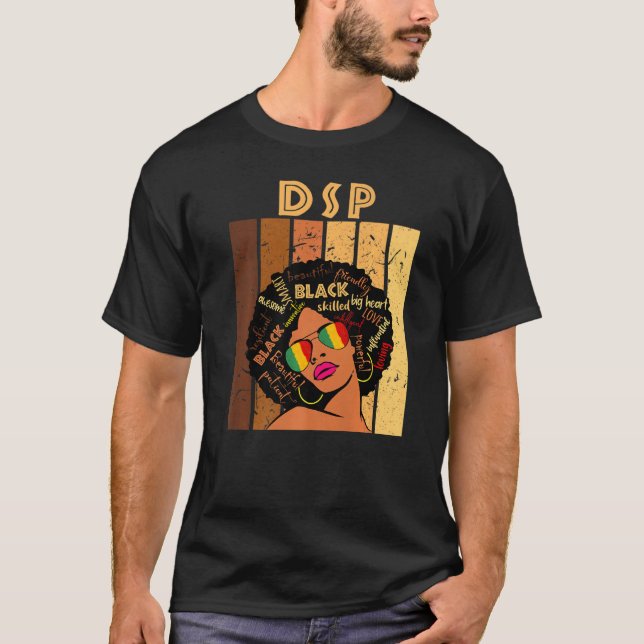 T-shirt Personnel De Soutien Direct Du Dsp Afro African Bl (Devant)