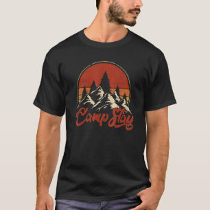 T-shirt Personnel du camp Camping extérieur Coucher de sol