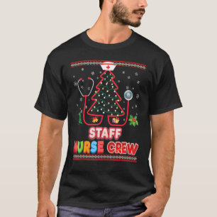 T-shirt Personnel Infirmière Équipement de Noël Arbre Stet