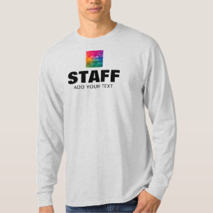 T-shirt Personnel Personnalisé Hommes Ash Grey Long Sleeve