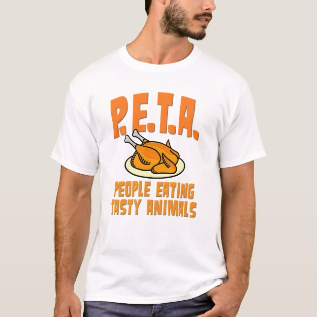 T-shirt Personnes de PETA mangeant les animaux savoureux (Devant)