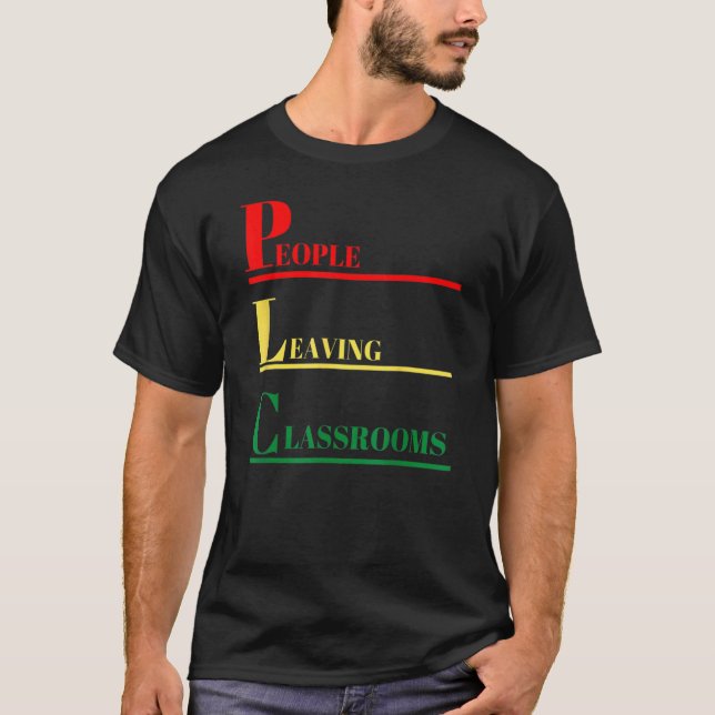 T-shirt Personnes Quittant Les Salles De Classe Plc 3 (Devant)
