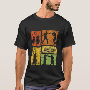 T-shirt Perspectives de boxe vintage de style rétro en dét