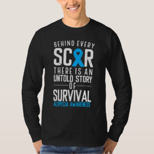 T-shirt Perte de cheveux calcaire Bleu Ruban Alopecia Area