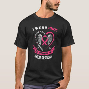 T-shirt Perte De Mémorial Rose Du Grand Cancer Du Sein De