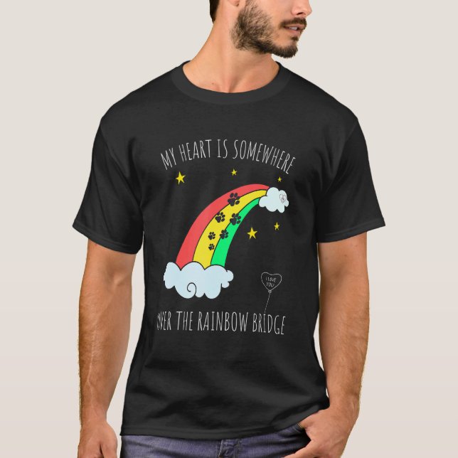 T-shirt Perte d'un chat ou chien bien-aimé. Thème du Pont  (Devant)