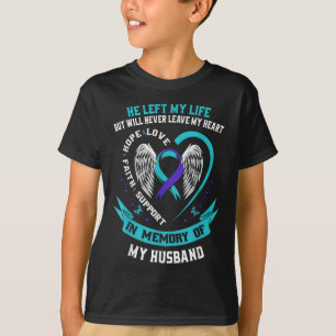 T-shirt Perte en mémoire de mon mari Sensibilisation au su