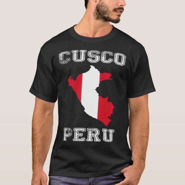 T-shirt Peru Distressed Flag Cusco Pride (Devant)