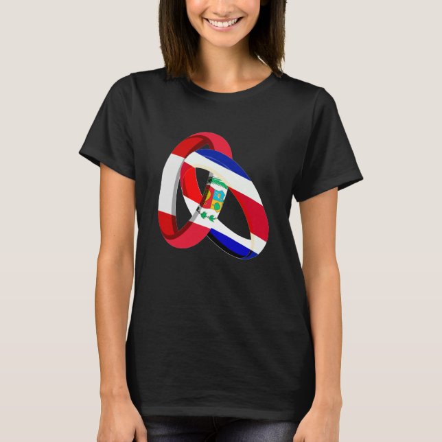 T-shirt Peru Flag Costa Rica Grown Ring Marriage Wedding (Devant)