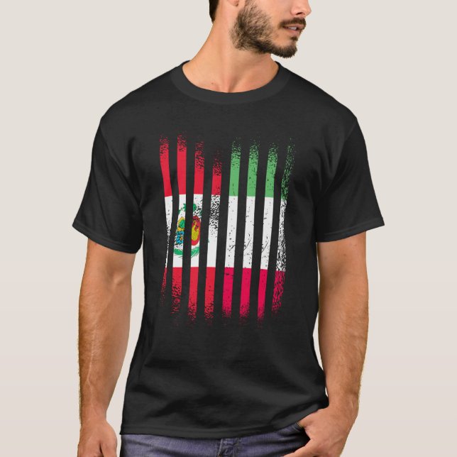 T-shirt Peru Flag Italy Grown Country Flags Stripes (Devant)