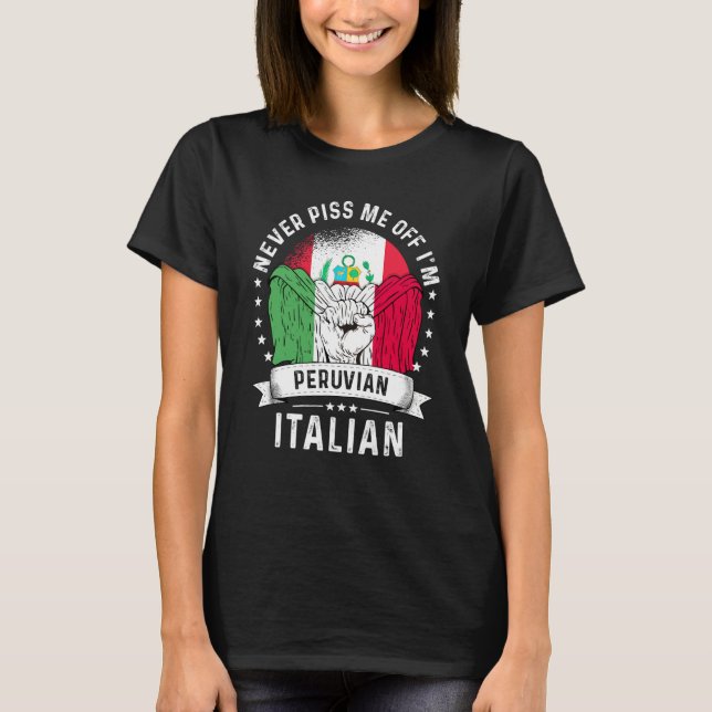 T-shirt Peru Flag Italy Grown Humor Citizen Pride (Devant)