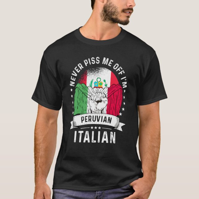 T-shirt Peru Flag Italy Grown Humor Citizen Pride (Devant)