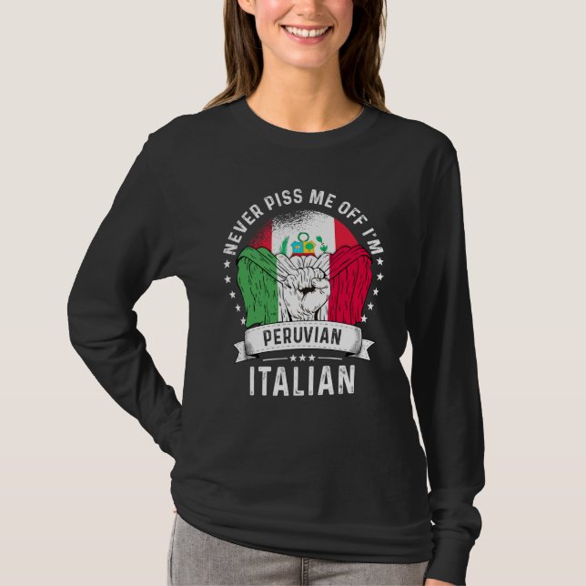 T-shirt Peru Flag Italy Grown Humor Citizen Pride (Devant)